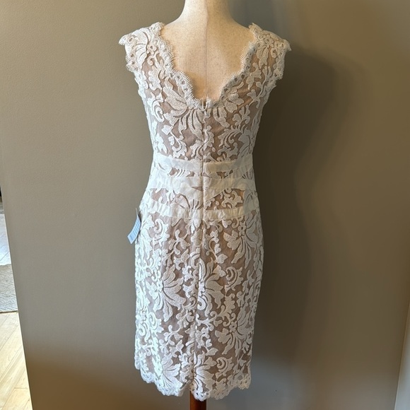 Tadashi Shoji Ivory and Nude Lace Cocktail Dress Women's Size 4 - Picture 7 of 16